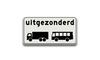 RVV Verkeersbord OB63 - Onderbord - Uitgezonderd voor vrachtauto's & bussen vrachtwagens rechthoek wit breed